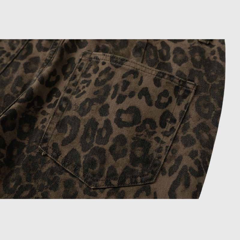 Vintage Leopar Kot Pantolon