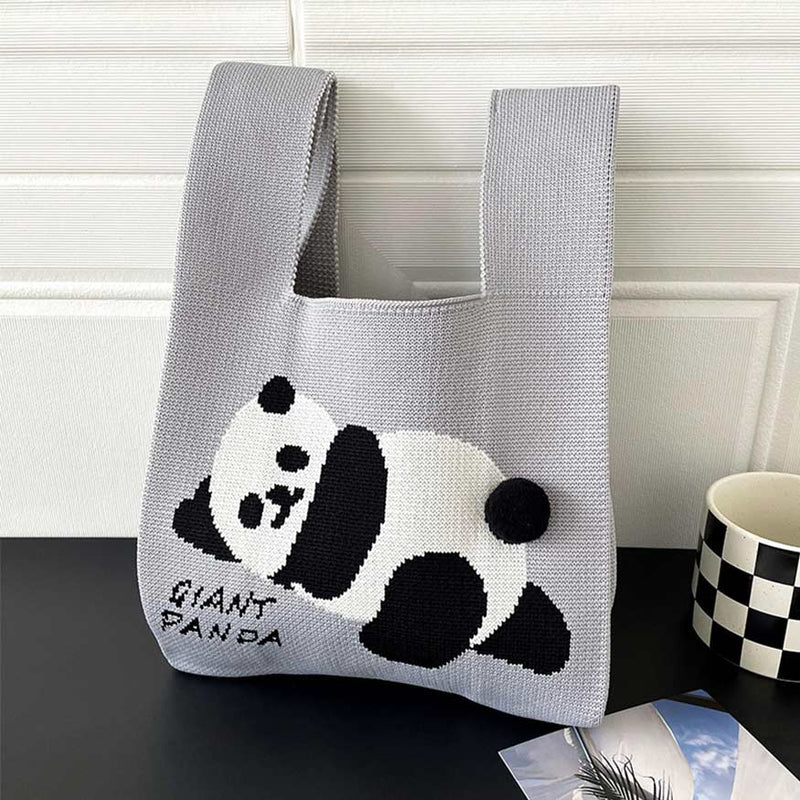 Örgü Panda Şık Tote