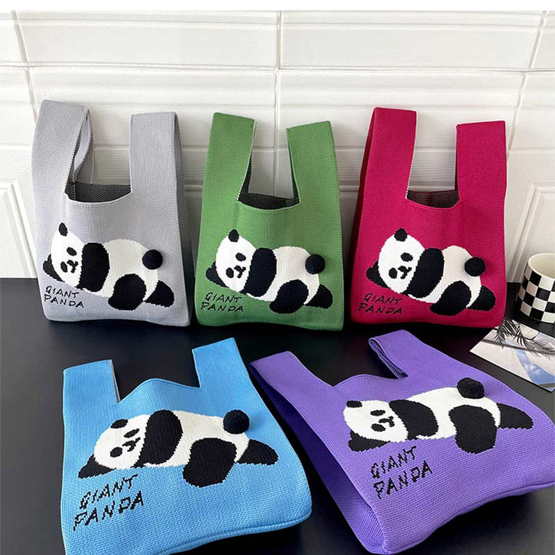 Örgü Panda Şık Tote