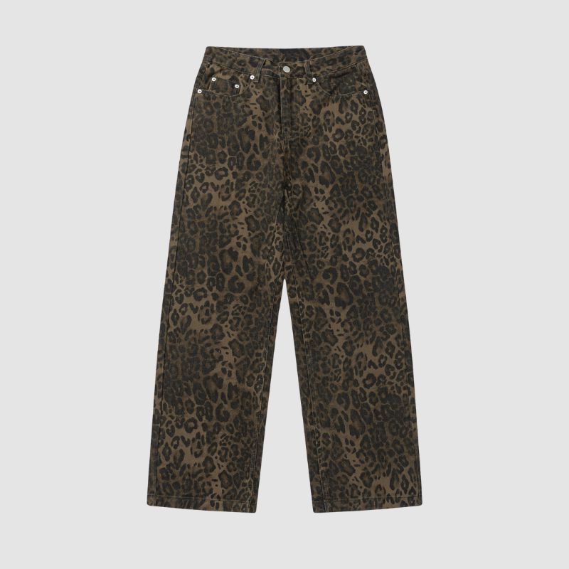 Vintage Leopar Kot Pantolon