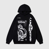 Line Kişi ve Harf Baskılı Kapüşonlu Sweatshirtler