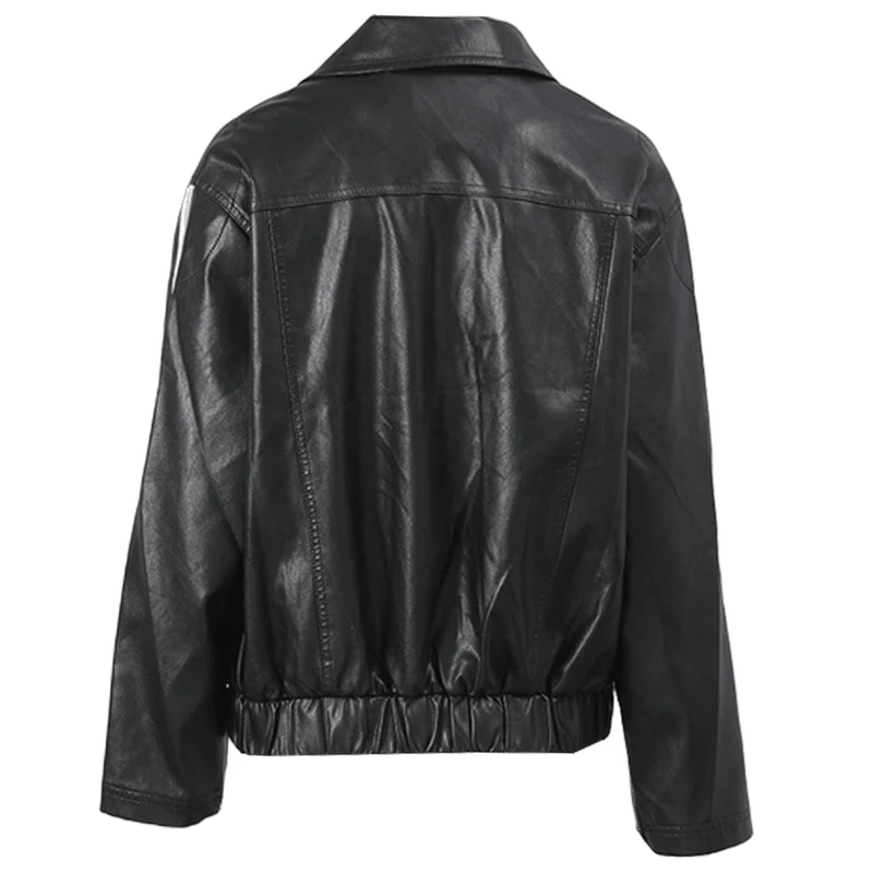 RIBBON LEATHER JACKET