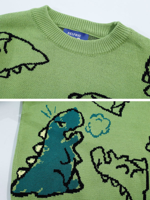 DINOSAUR CARTOON PATTERN KNIT KAZAK