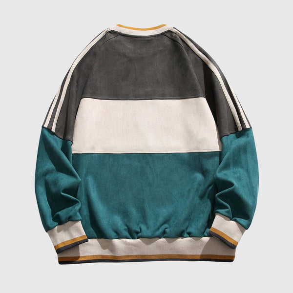 Retro Renk Bloklu Sweatshirt