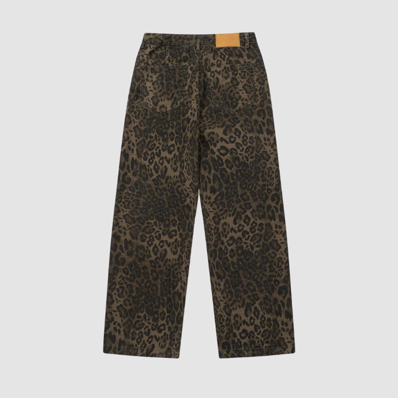 Vintage Leopar Kot Pantolon