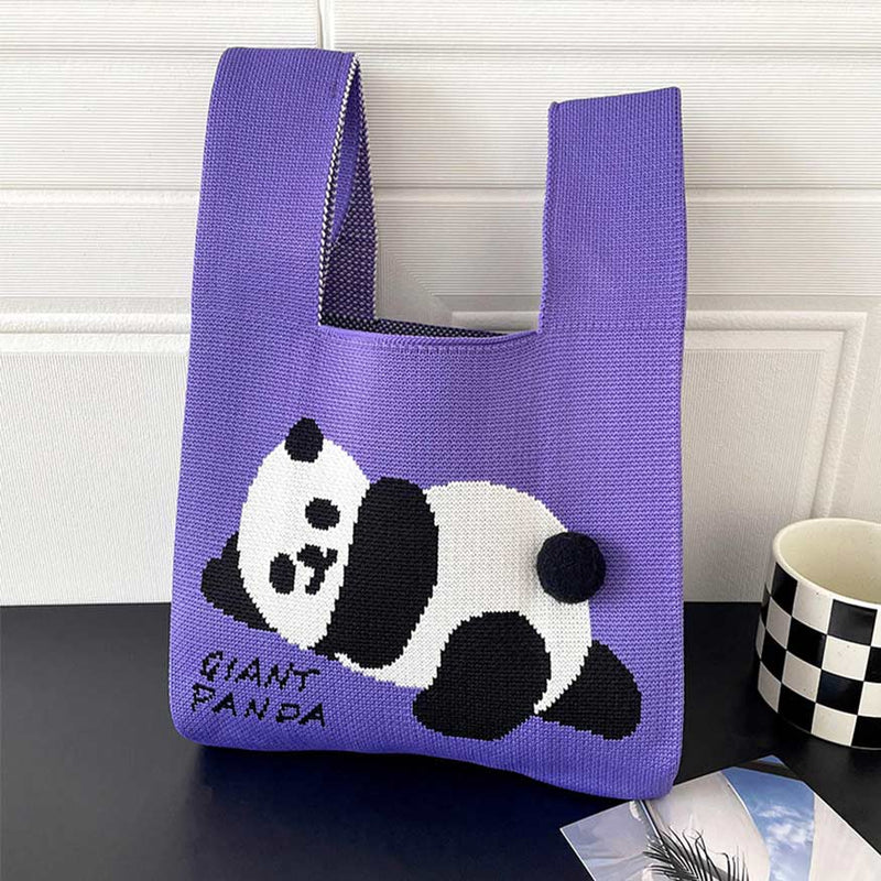 Örgü Panda Şık Tote