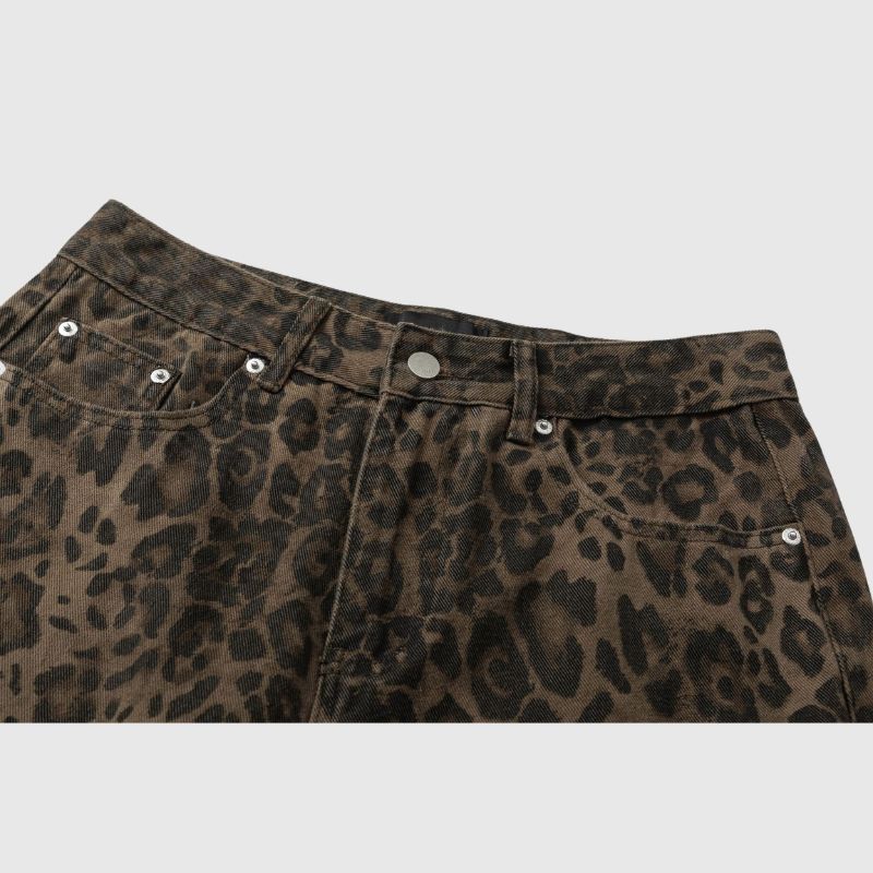 Vintage Leopar Kot Pantolon