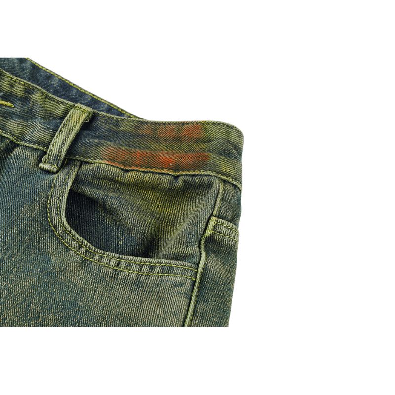 Kirli Fit Sfumato Tasarım Denim Cargo Pantolon