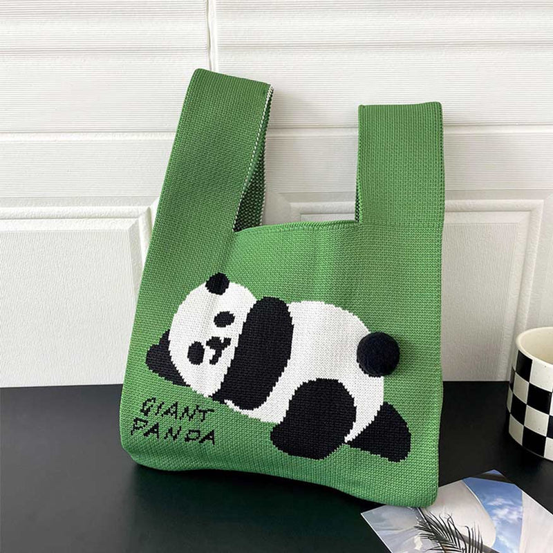 Örgü Panda Şık Tote