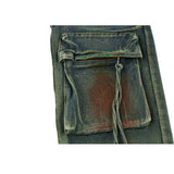 Kirli Fit Sfumato Tasarım Denim Cargo Pantolon