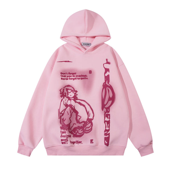 CARTOON FIGURE UNISEX HOODIE