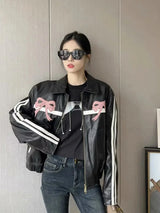 RIBBON LEATHER JACKET