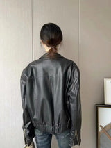 RIBBON LEATHER JACKET