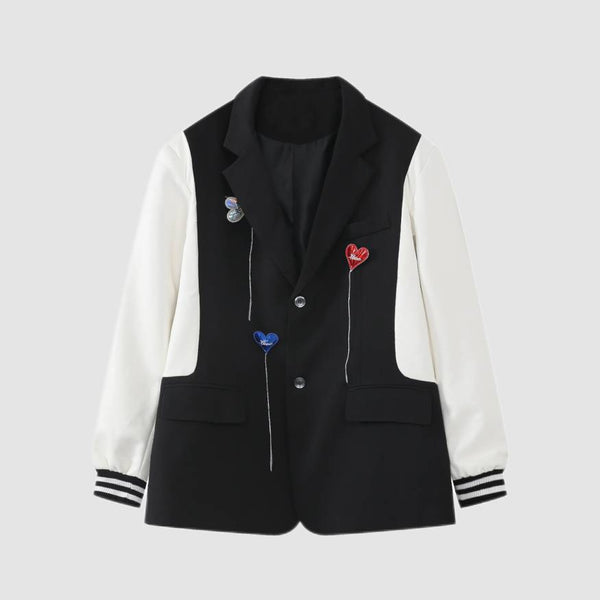 Kalp Balonlu Dekor Blazer