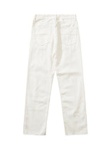 The Supermade Graffiti Print White Straight Jeans -1184