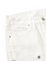 The Supermade Graffiti Print White Straight Jeans -1184