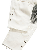 The Supermade Graffiti Print White Straight Jeans -1184