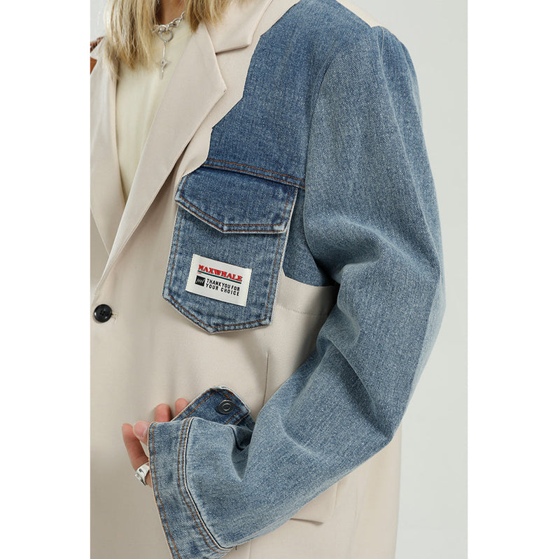 Denim Dikişli Blazer